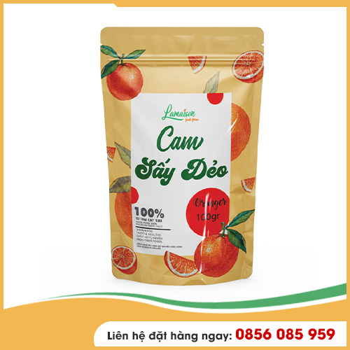 Cam Sấy Dẻo<br>Khối Lượng Tịnh: 100gr